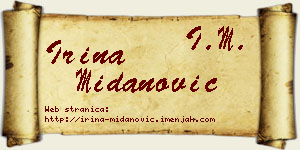 Irina Midanović vizit kartica